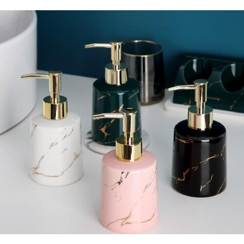 Ceramic Lotion Bottle Light Luxury Hand Sanitizer Bottle Soap Dispenser Bathroom Accessories Bathroom Decoration Accessories