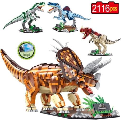 City Technical Jurassic World Park Dinosaur Model Building Blocks Mechanical Tyrannosaurus Rex Bricks Toys For Boys Gift