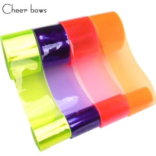 Cheerbows 38mm Leather Ribbon Transparent Smooth Waterproof Solid DIY Hairbow Materials Handmade Bags Shoes Decoration 5yards