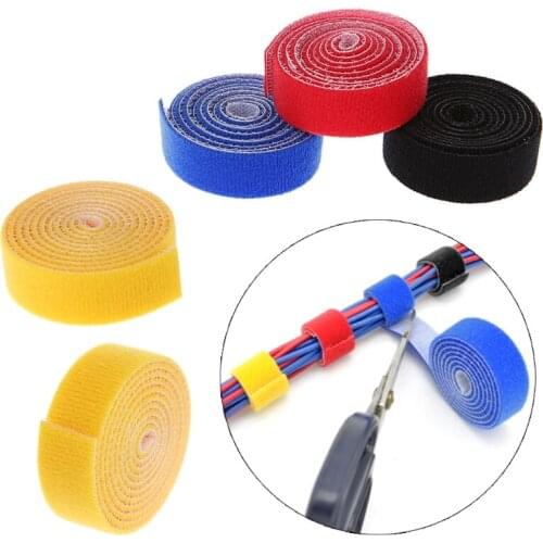 Reusable Nylon Fastening Cable Ties Bandage 1M Bobbin Winder Organizer Strap E56B