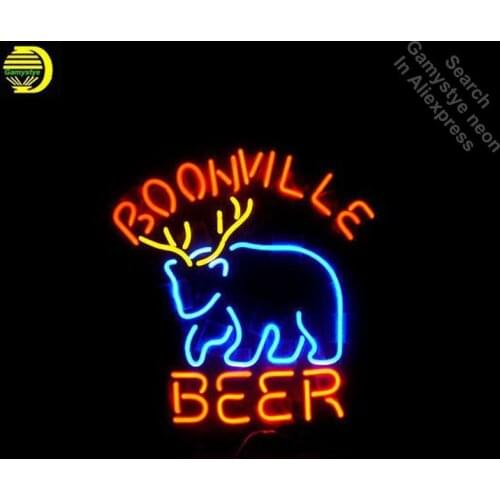 Neon Signs for Boon ville Beer Deer Handcrafted Neon Bulbs sign Glass Tube Decorate Wall neon light maker Signboard dropshipping