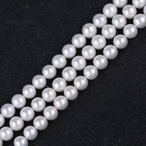 Best Quality Cultured 8mm AA Round Natural Loose Freshwater Pearl Bead String