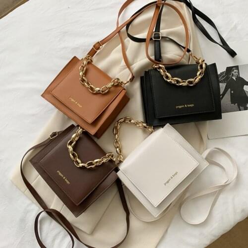 Solid Leather Shoulder Tote Women Messenger Pure Bag Street Travel Chain Handbag Fashion Exquisite Shopping Bag