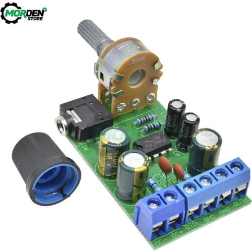 Amplifier Board DC 1.8-12V 2.0 Channel Stereo AUX Audio Amplifier Module AMP with 50K Ohm Potentiometer TDA2822 TDA2822M