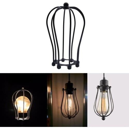 Industrial Basket Cage, Matt Black Ceiling Pendant Light Shade , Easy to