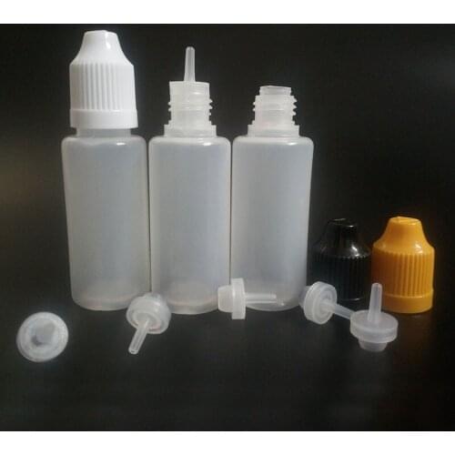 20ml Empty Plastic Squeezable Eye Liquid Dropper Bottles Childproof Cap PE electronic cigarette liquid Oil bottles for E Cig
