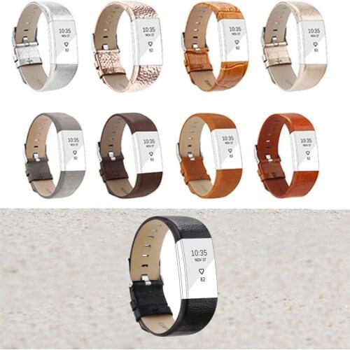 Replacement Band for For Fitbit Charge 2 Heart Rate Wristband Bracelet Belt Genuine Leather Strap For Fitbit Charge 2