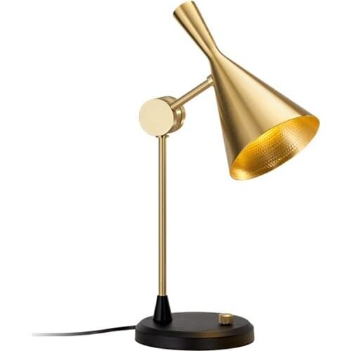 Modern Brass Metal Table Lamp Hotel Living Room Bedroom Bedside Study Desk Lamp TA232