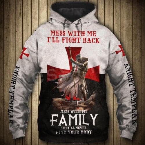 Tessffel Knight Templar Armor Streetwear Harajuku Pullover NewFashion Funny 3DPrint Zip/Hoodies/Sweatshirts/Jacket/Men/Women A-6