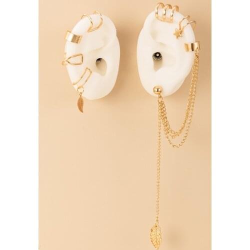 Tocona 7pcs/sets Bohemian Leaf Star Drop Earring Sets for Women Punk Long Chain Geometry Party Jewelry Accessories 17211