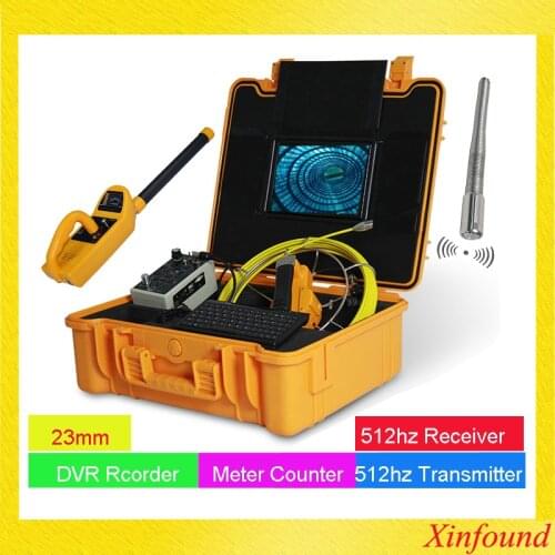 Long Spring 23mm 512hz Transmitter Sonde Self Leveling with 512hz locator receiver endoscope borescope video camera with 7" LCD