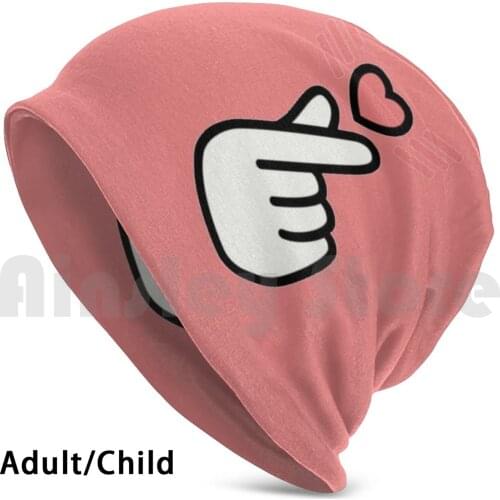 Finger Heart Beanies Knit Hat Hip Hop Korean Middle Finger Heart Korea Kpop Drama Style Trend Kdrama Artist Seoul