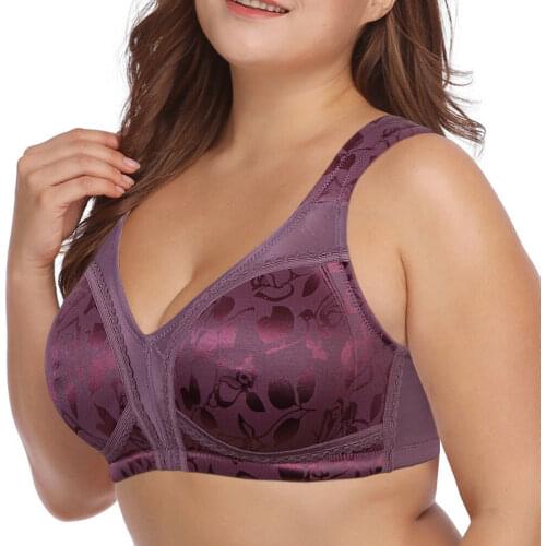 YANDW New Unlined Lace Bras For Women Plus Size Bra Embroidery Floral Bralette Sexy Lingerie Wireless Brassiere BH Everydays