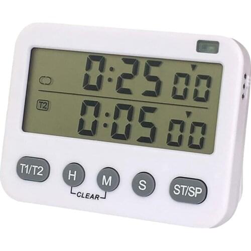 YS Digital Dual Kitchen Timer, Interval Timer, Cycle Timer, Cooking Timer, Count Up/Down Timer, Large Display, Adjustable Volu