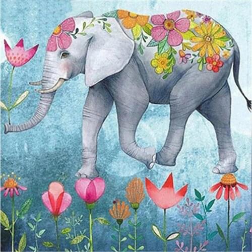 Yumeart DIY 5D Diamond Embroidery Elephant Full Square Diamond Painting By Number Animal Diamond Mosaic Needlework Home Decora