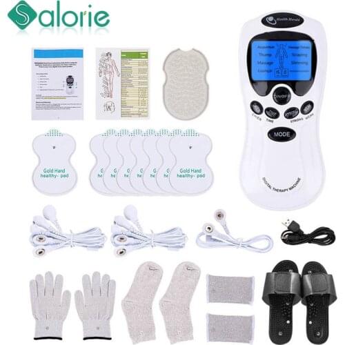 Healthy Care Full Body Tens Acupuncture Electric Therapy Massager Meridian Physiotherapy Massager Apparatus Massager with gloves
