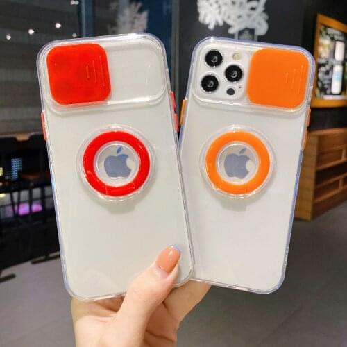 100pcs/Lot Camera Lens Protection Clear Soft Phone Case For iPhone 12 Mini 11 Pro XS Max XR X 7 8 Plus Bracket Finger Ring