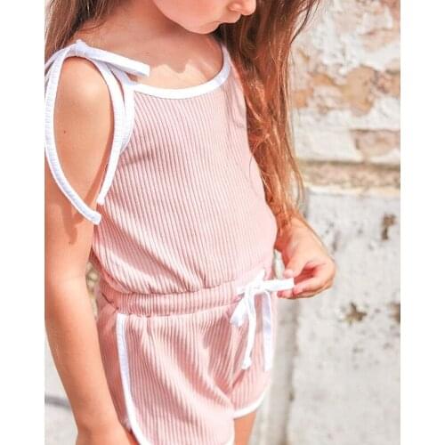 1-6Years Summer Baby Girls Knitted Clothes Sleeveless Romper Bodysuit Jumpsuit Cotton Outfits