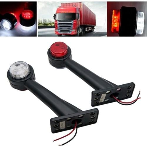 1Pair 10-30V Waterproof Durable Outline Side Marker Lights Red White Brighter Car LED Bulb for Trailer Truck Car Lights