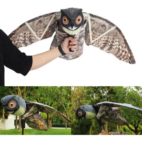 1pc Fake Prowler Owl With Moving Wing Bird Proof Repellent Garden Decoy Pest Scarer Sparrow Bird Control Supplies