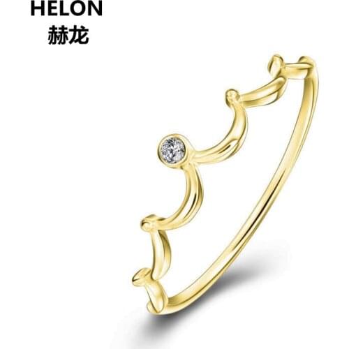 100% Natural Diamonds Engagement Ring Solid 14k Yellow Gold Women Wedding Band Fine Jewelry