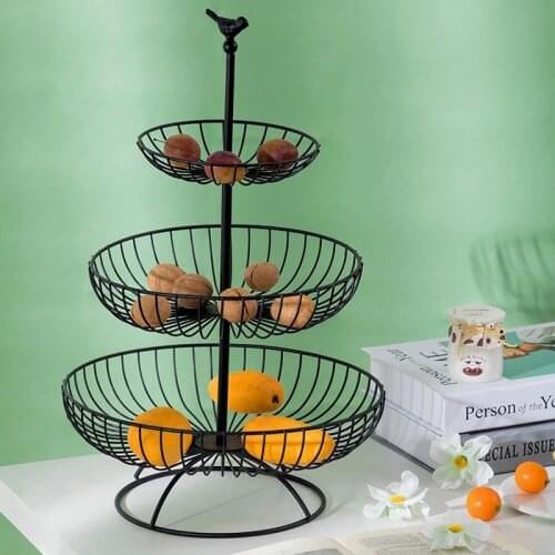 3 Tiers Fruit Storage Basket Household Food Fruit Vegetable Display Stand Nordic Snacks Organizer Tray Party Cake Serving Tray
