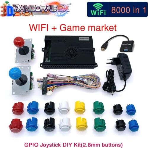 3D Wifi Pandora Saga EX Box 8000 in 1 DIY Kit Copy Sanwa Joystick and Buttons Game Console Arcade Cabinet Machine 2 Plays