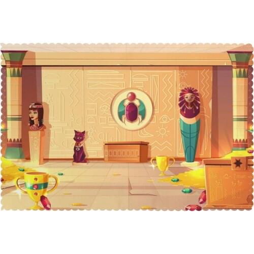 6 PCS Placemat Table Mat Egyptian Pyramid For Tables Heat-insulation Linen Kitchen Dining Pads