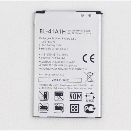 2100mAh BL-41A1H Replacement Battery For LG Optimus F60 MS395 D390N Tribute VS810PP Transpyre LS660 BL 41A1H Mobile battery