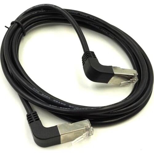 Cat5 RJ45 Up Angle Network Cable, 3m RJ45 Upward Male to Upward Male 90 Degree Cat 5 Ethernet Cable Cord (UpUp Male)