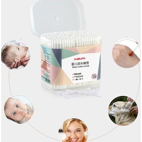 Baby Cotton Swab Buds Cleaning of Ears Tampons Cotonete Pampons Nose Ears Cleaning Tools Health Beauty Double Head Soft Cotton