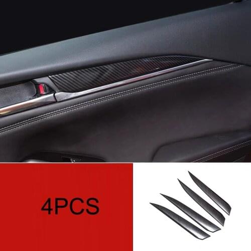 For Mazda ATENZA 2020 4PCS Carbon Fiber ABS Car Door Interior Handle Bowl Protector Cover Trim Moldings Car Styling