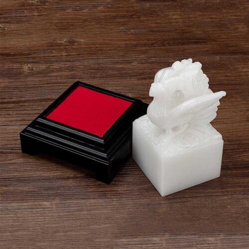 Phoenix Jade Seal Natural White Jade Stone Name Stamp China Traditional Handmade Chop Signature For Calligrapher Teacher Painter