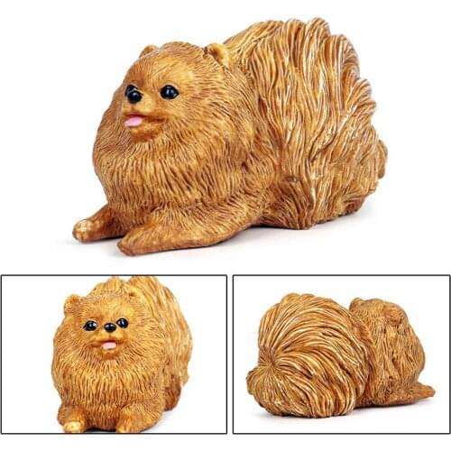 Lovely Pomeranian Dog Animal Action Figure Model Home Decor Education Kids Toy plastic Simulation student gifts kids toys