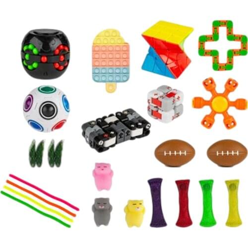 Sensory Fidget Toy Set Decompression Stress Reliever Autism Anxiety Relief Stress Fidget Sensory Fidget Toys For Kids Adults