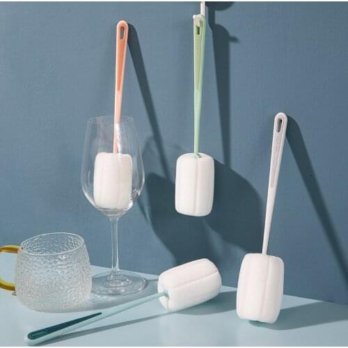 Insulation Cup Brush Water Cup Long Handle Glass Cleaning Brush Baby Bottle Brush No Dead End Sponge Brush