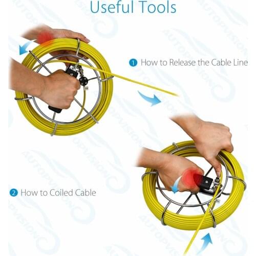 Special Detection Yellow Fiberglass Rob Cable Soft Wire Fit WP70 WP90 WP9600 Series Pipeline Inspection Endoscope Camera Only