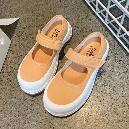Brand Design Women Canvas Shoes Fashion Candy Color Platform Shoes Casual Tassels Thick Bottoms Flat Sneakers Women Bread Shoes