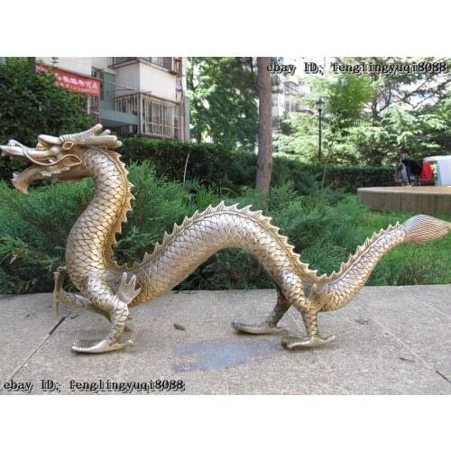 Chinese Folk exquisite White Copper S Art Statue Garden Decoration Brass Bronze