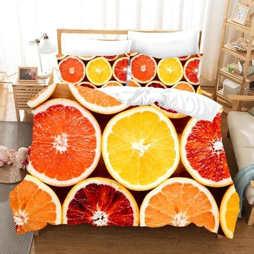 Fruit Pattern 3Pcs/Set Bedding Set Sheet Children Room Bed Sheet Pillow case Bedding Set Queen Bedding