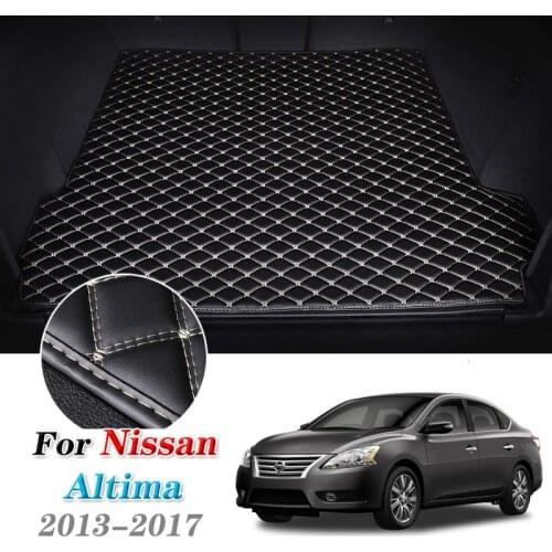 For Nissan Altima L33 2013-2018 Leather Car Trunk Mat Carpet Tail Cargo Liner Teana Trunk Boot Mat Liner Pad 2014 2015 2016 2017