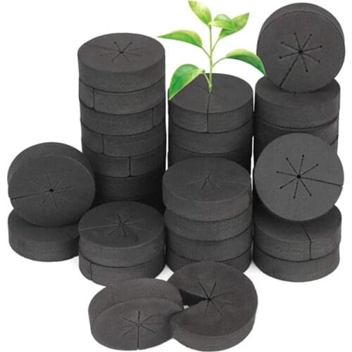 LBER 60Pcs Garden Clone Collars Neoprene Inserts Sponge Block for 2 inch Net Pots Hydroponics Systems and Cloning Machines