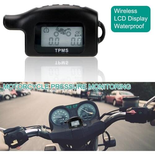 LEEPEE LCD Display Tyre Temperature Motor Tire Pressure Monitoring Alarm System Motorcycle TPMS With 2 External Sensors Wireless