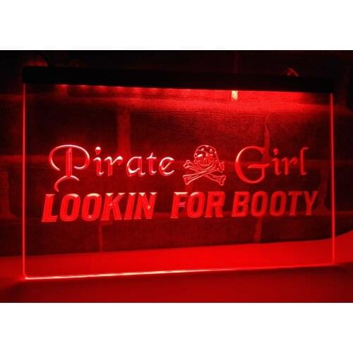 LK647- Pirate Girl Looking for Booty NR LED Neon Light Sign home decor crafts