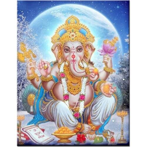 Lord Ganesha Religions 5D DIY Diamond Painting India Buddha Square Round Diamond Kit Embroidery Sale Rhinestones Mosaic EE1602