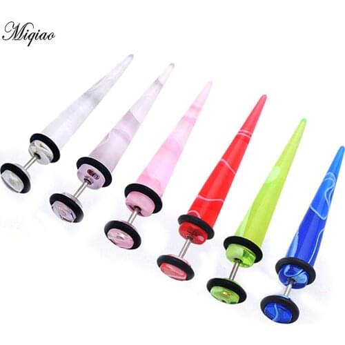 Miqiao 2 Pcs Hot Selling European and American Alternative Human Body Piercing Jewelry Acrylic Sharp Cone Ear Pinna