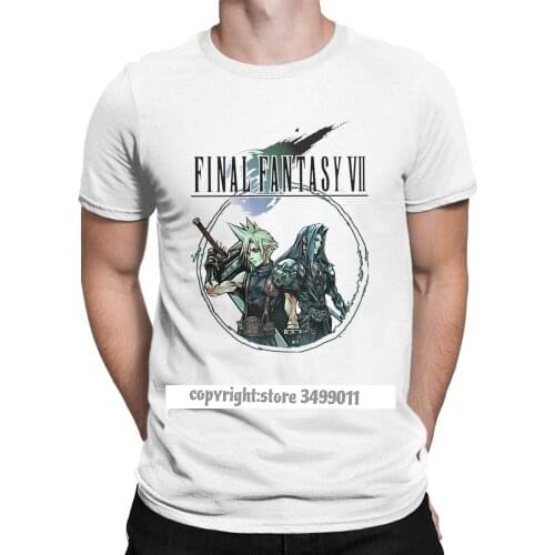 Mens Tee Shirt Cloud & Sephiroth Leisure Tees Final Fantasy VII Video Game Tshirts Crewneck Clothes Printing
