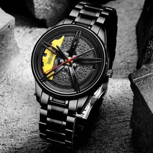 NEKTOM Watches Men Sports Car Men Watches Quartz Waterproof Sport Rim Hub Wheel Wristwatch Car Quartz Mens Watches Man Watch