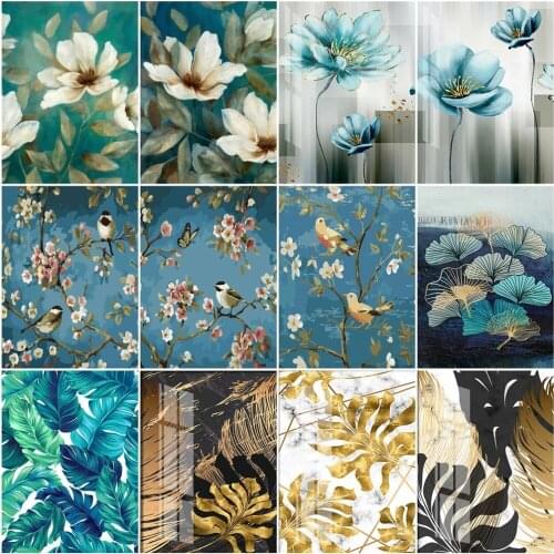 DIY Pictures By Number Flowers Kits Oil Painting By Numbers Flower Drawing On Canvas Hand Painted Paintings Home Decor