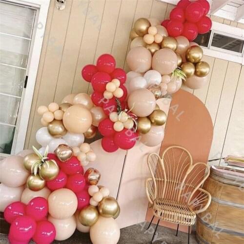128Pcs Red Balloon Arch Garland Balloons Kit Chrome Gold Latex Balloon Set Birthday Wedding Party Decoration Globos Supplies
